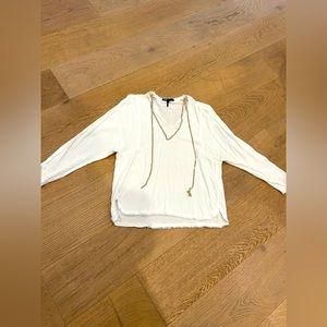 Maje from France White Top with Attached necklace.